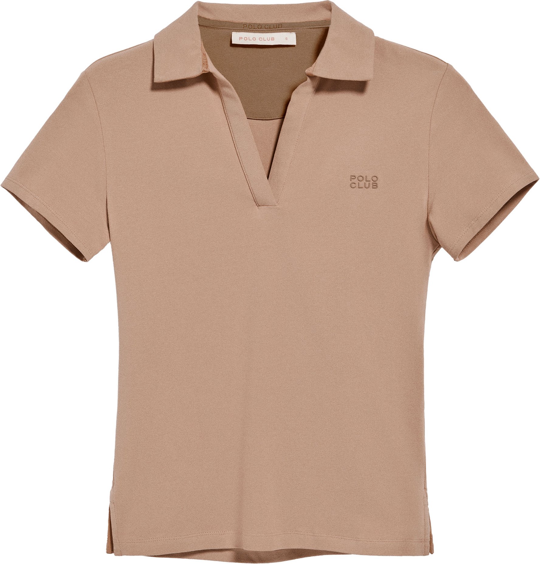 Poloshirt Pedraza knopflos sanftes braun mit gummiertem Polo Club-Logo