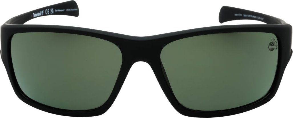 Timberland - Sonnenbrille mit mattschwarzem Rahmen und grünen polarisierten Gläsern