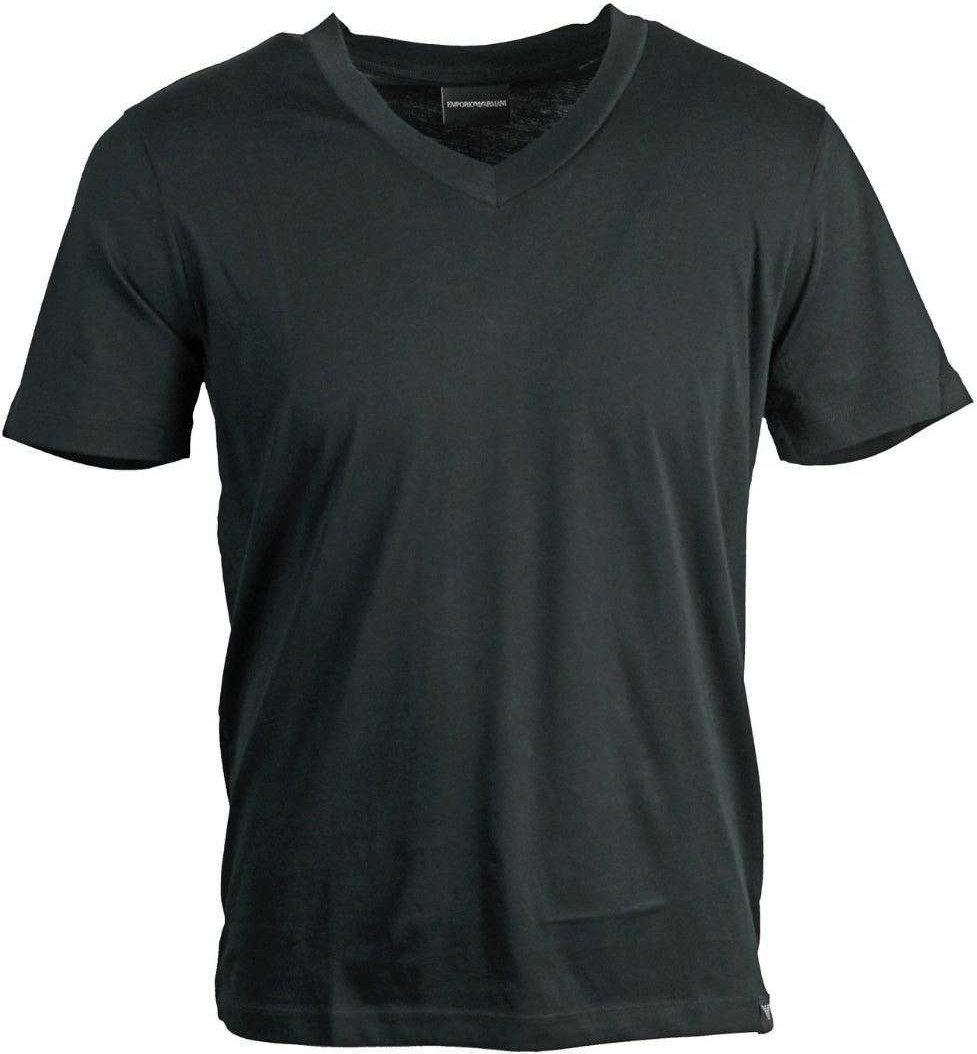 Emporio Armani Unisex Erwachsene Einfaches V-Ausschnitt T-Shirt (Schwarz)