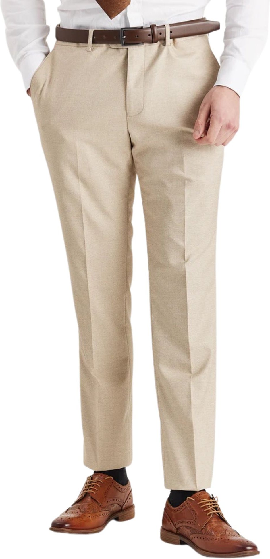 Thumbnail - Beige leichte Sommerhose für Hochzeitsfeiern für Herren