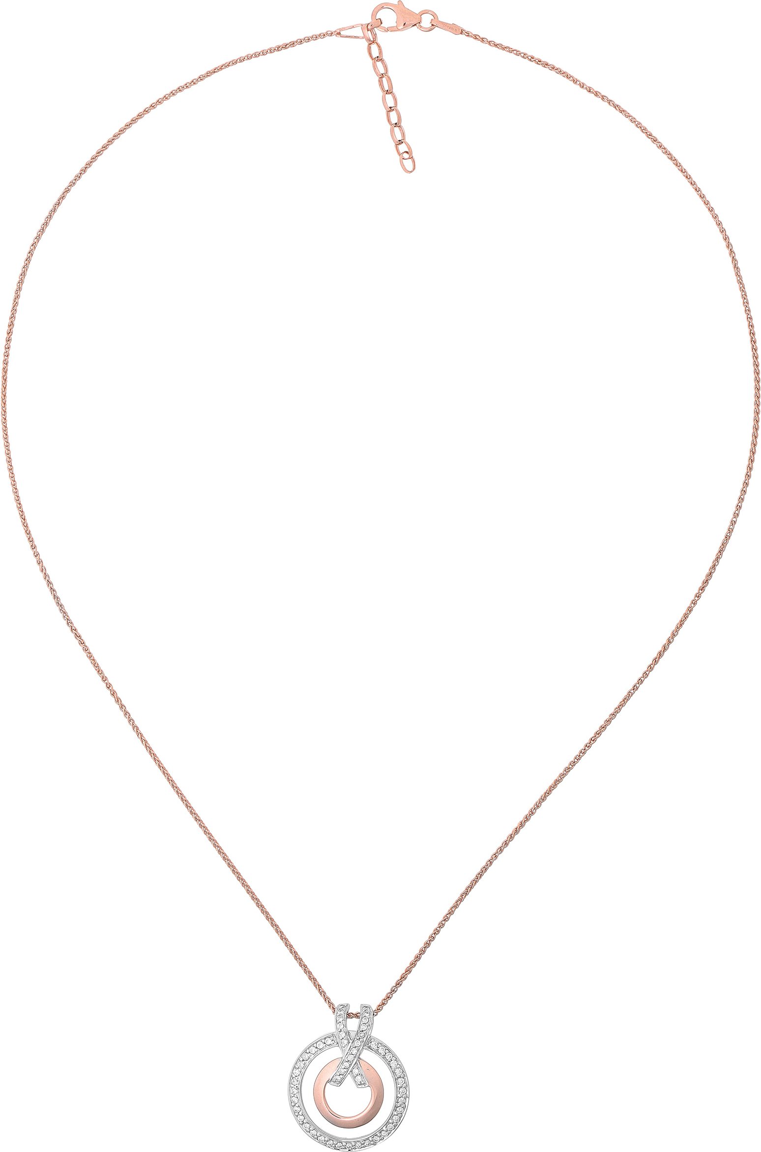 Orphelia 'Azalea' Damen-Kette mit Anhänger aus 925er Sterlingsilber, Silber/Rosé, ZH-7095/1
