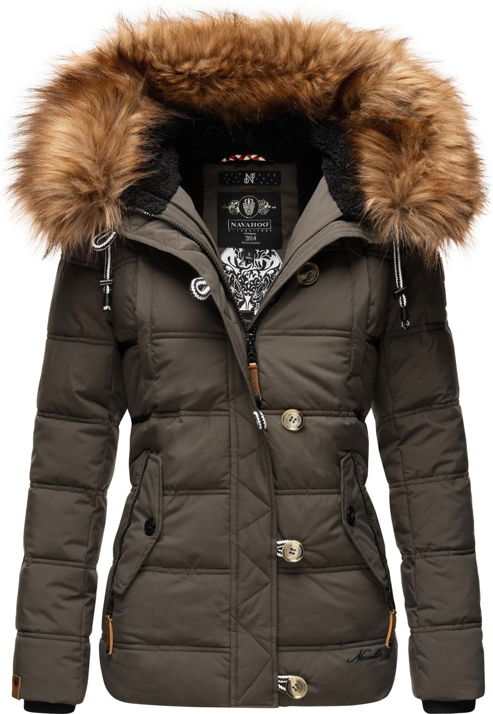 Navahoo Damen Winterjacke Zoja – Warm, Stylisch & Mit Abnehmbarem Kunstfellkragen