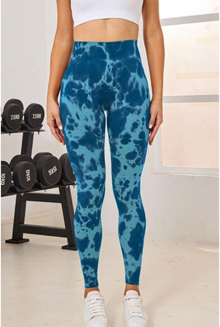 Damen Tie-Dye Hochbund-Aktiv-Leggings
