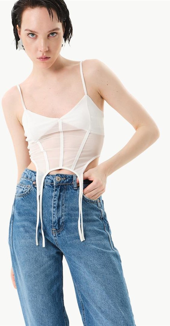Bustier aus Tüll mit dünnen Trägern