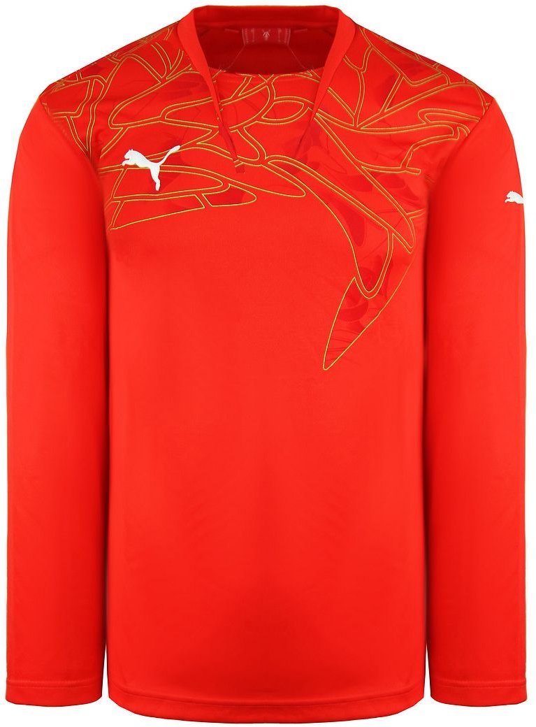 Puma Graphic Long Sleeve Red Mens Torhüter Shirt 700399 03