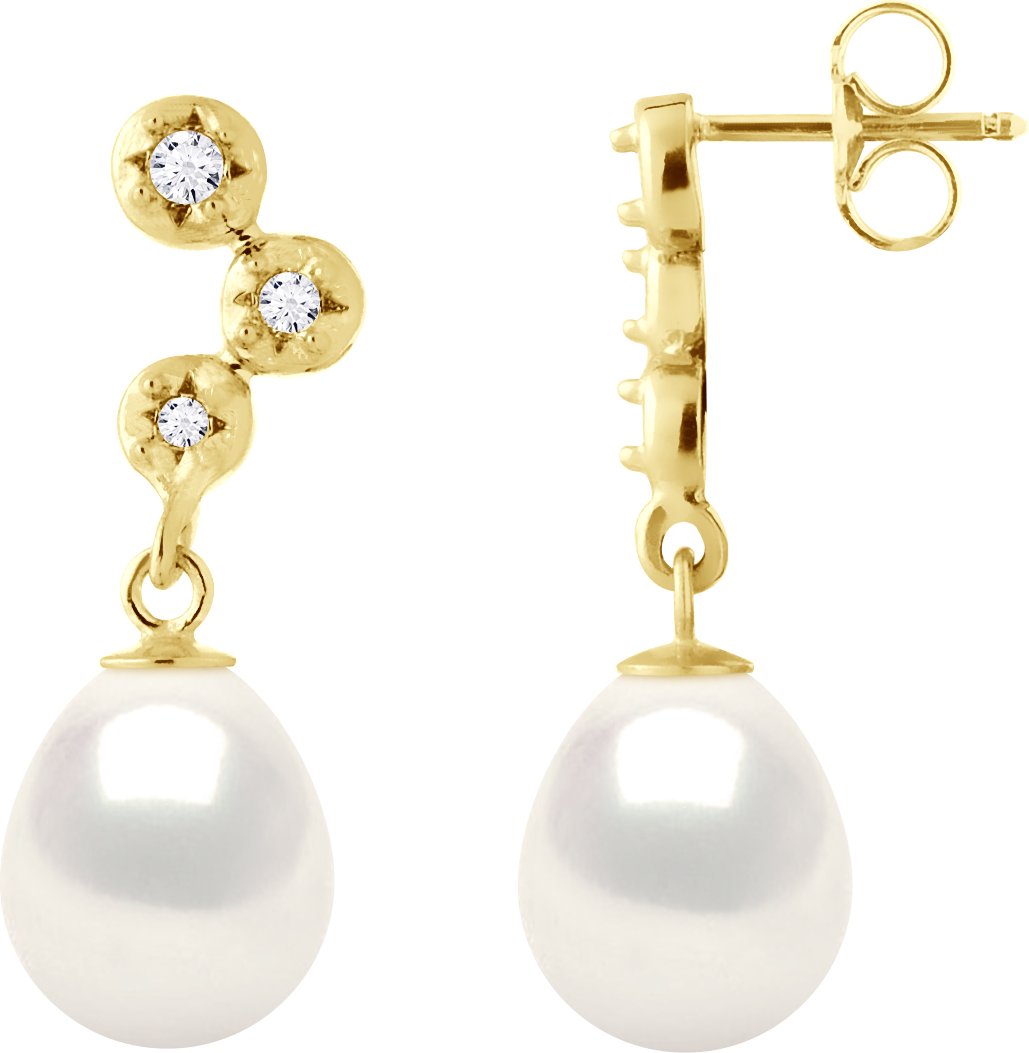 Ohrringe Prestige – Diamanten 0,12 ct – Qualität HSI – Gelbgold