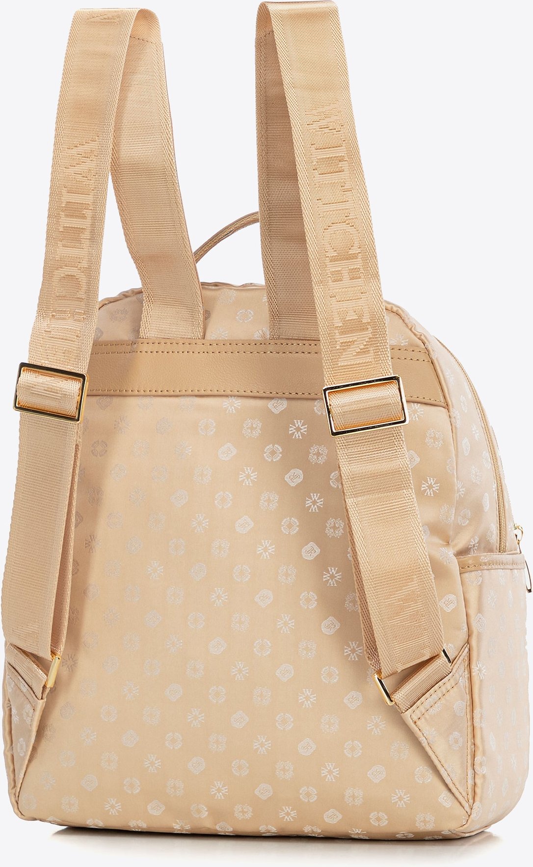 Wittchen Damenrucksack, halbrund, elegant, monogrammiert, cremefarben, Polyester