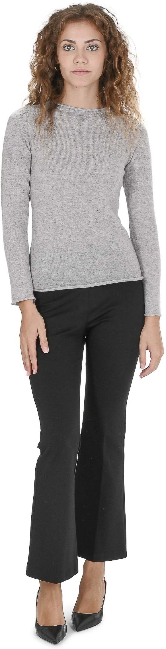 Crown Of Edinburgh Kaschmir-Bootskragen Pullover Für Frauen Coe 007 Aschgrau