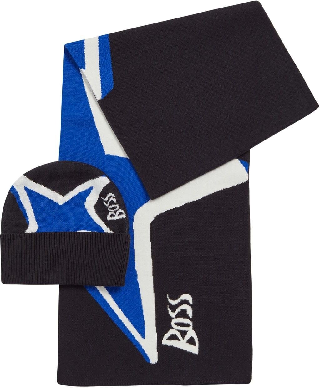 Hugo Boss - "Destino" Mütze und Schal Set (Schwarz)