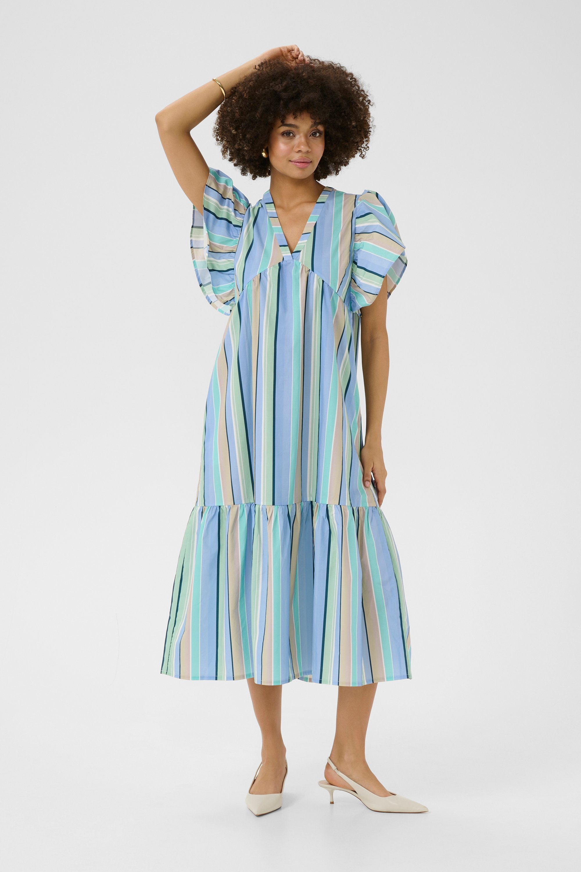 Kleid A-shape blue multi