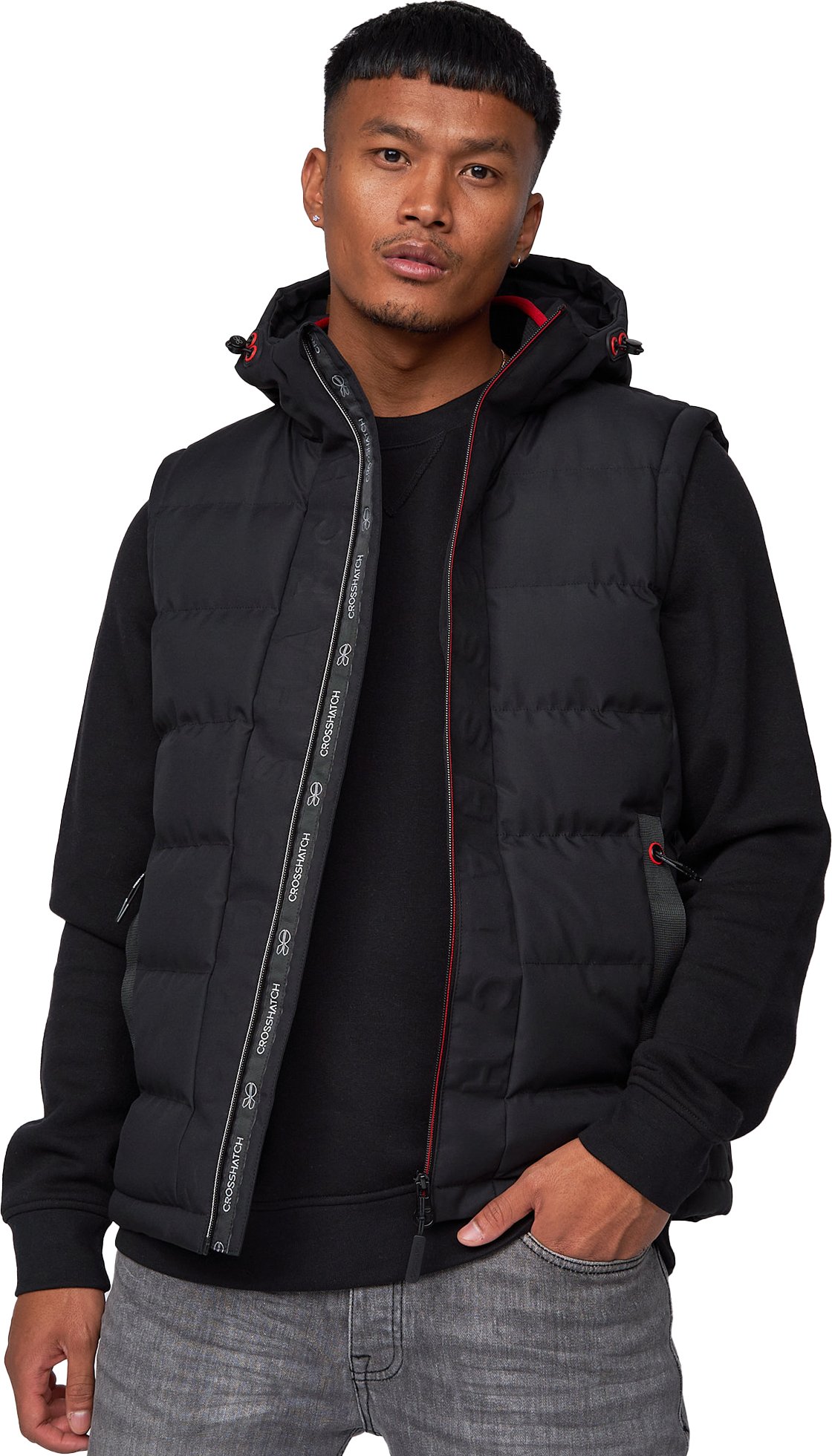 Crosshatch - "Kampnew" Weste für Herren (Schwarz)