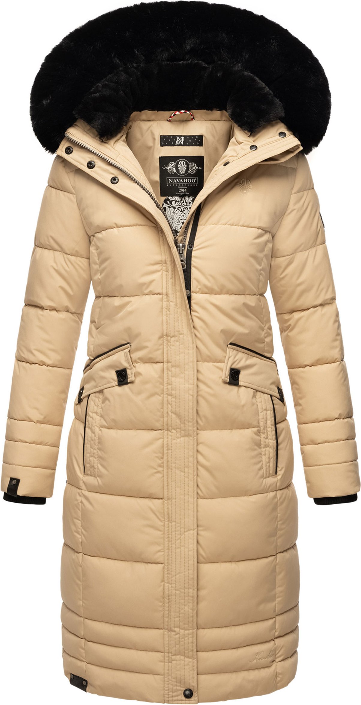 Navahoo Damen Winterjacke Fahmiyaa – Lang, Warm & Funktional mit Kapuze