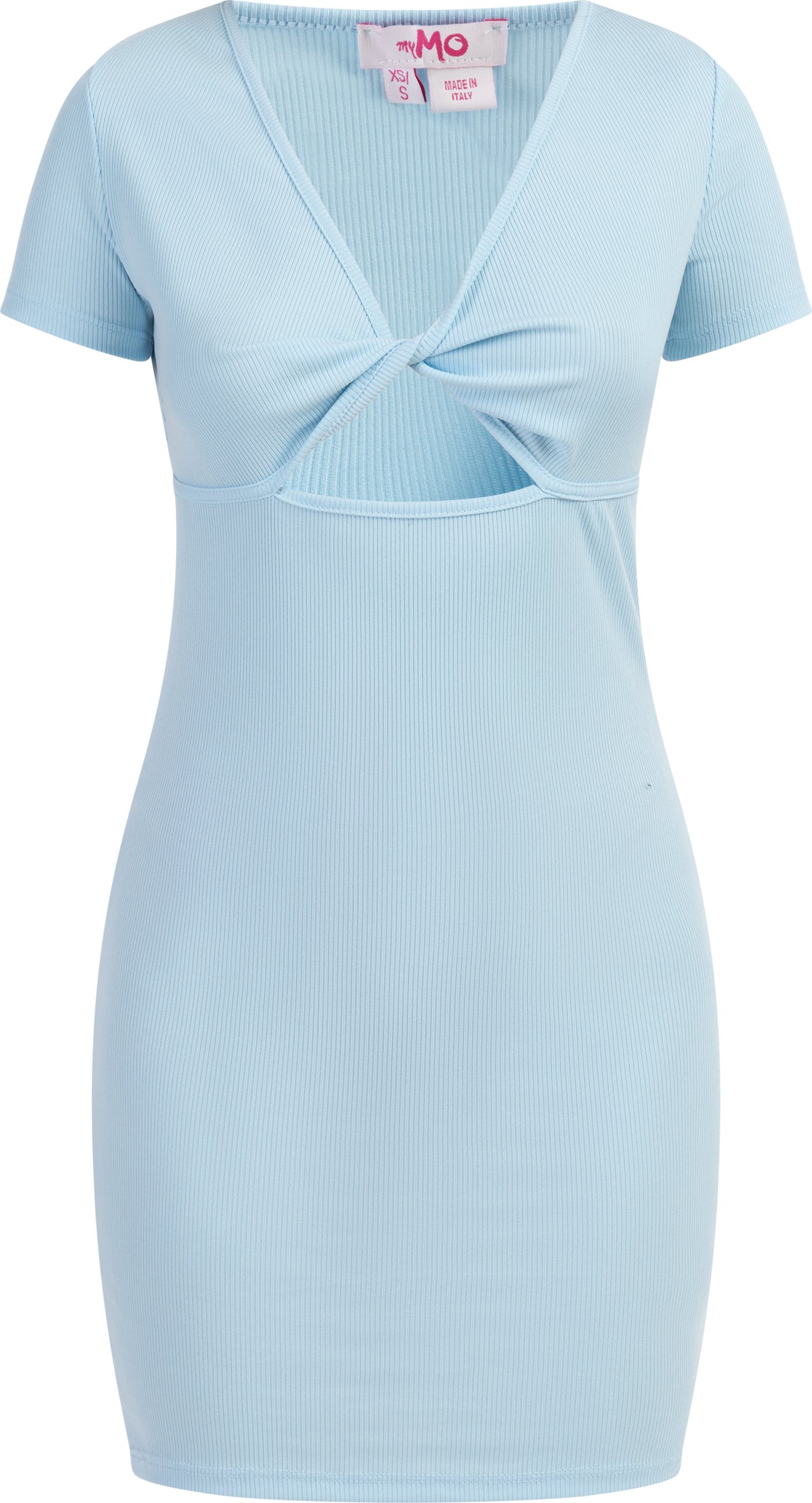Mymo Minikleid aus Rippstrick Damen hellblau