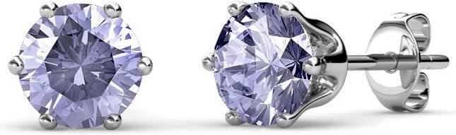 Geburtsstein Juni Ohrringe - Silber und Lila