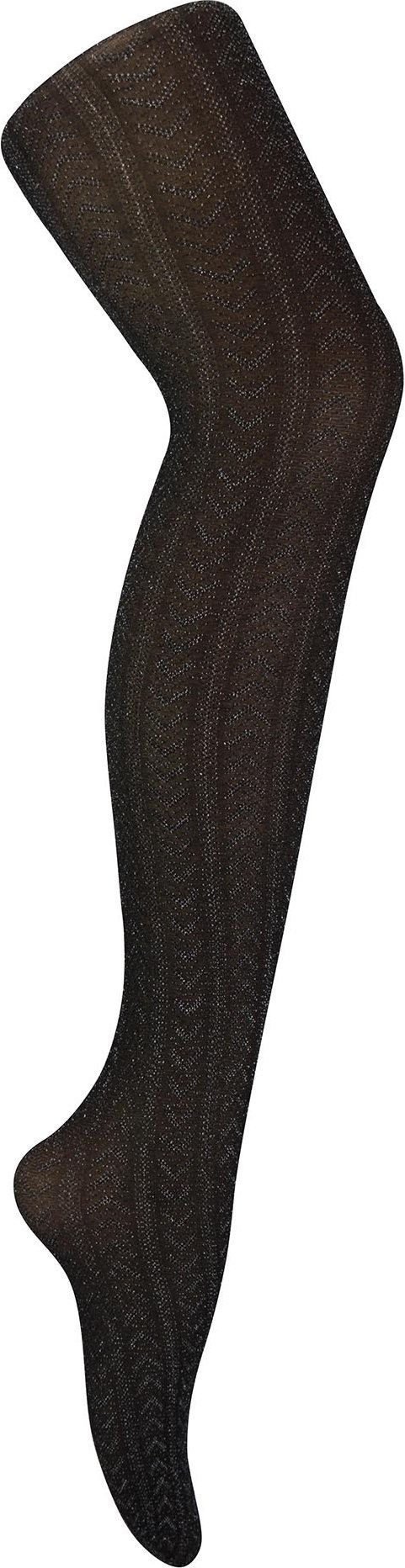 Thumbnail - Glänzende Strumpfhose für Frauen | Sock Snob | Chevron-Muster | Glitzernd | Party Saison - Schwarz & Silber (Chevron)