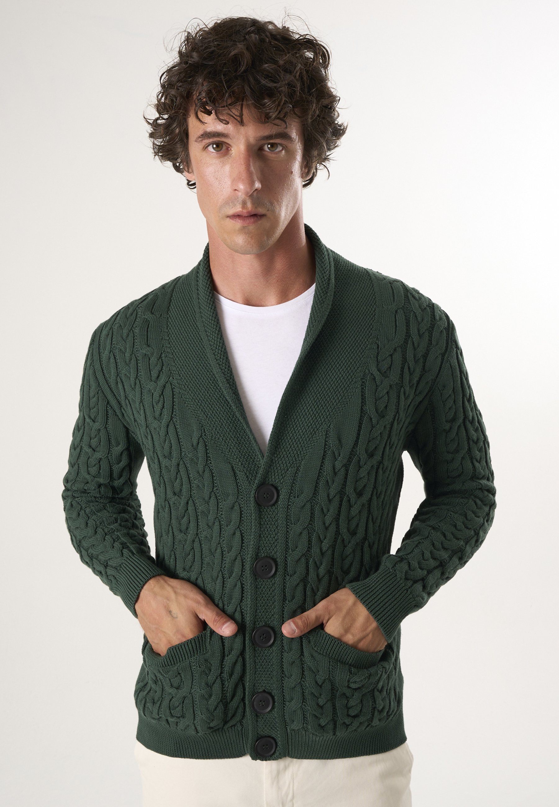 Strickjacke Geknöpfte Strickjacke