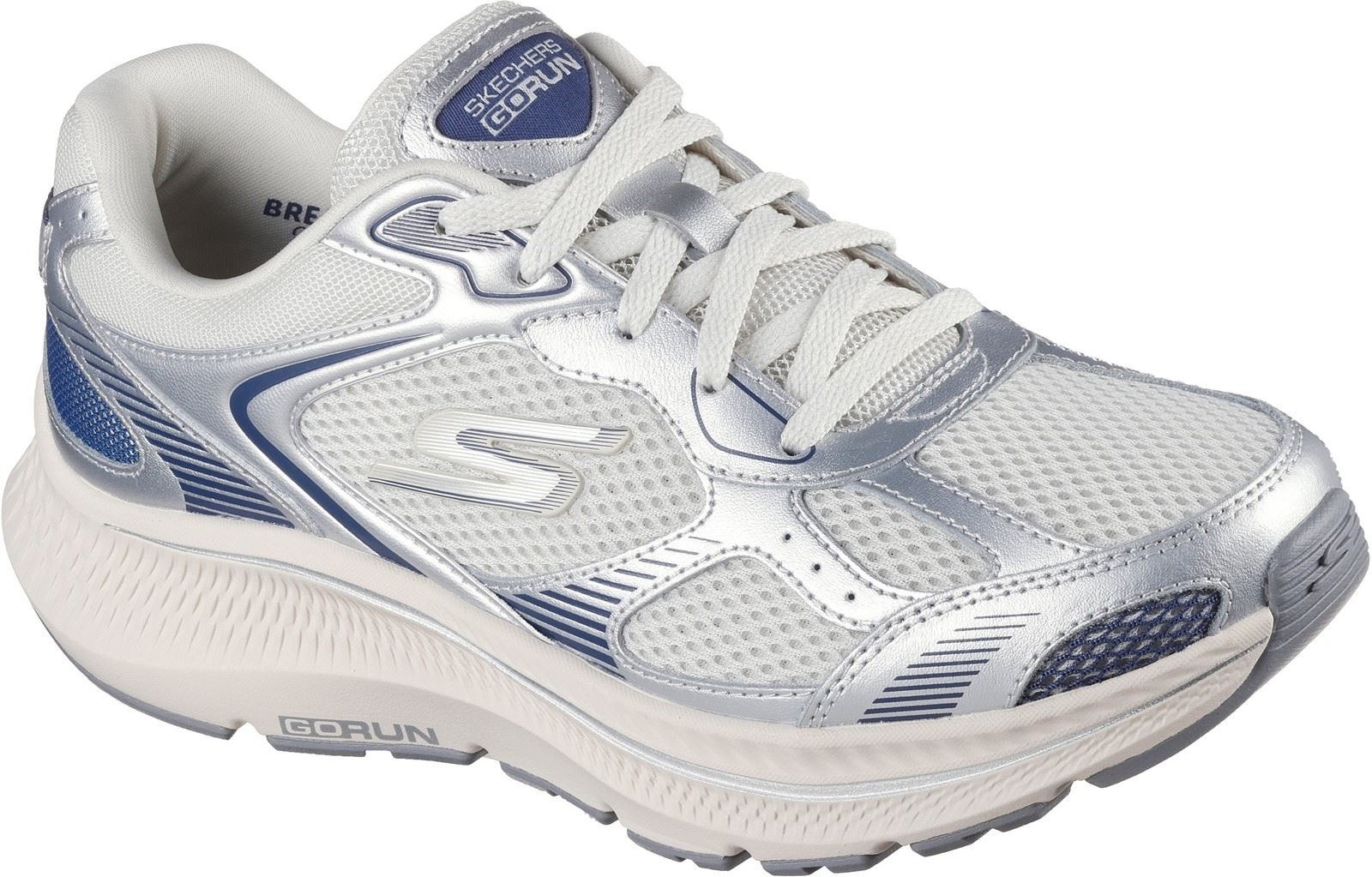 Thumbnail - Skechers GO RUN Consistent 2.0 Volt Ledersneaker Für Damen In Silber/navy