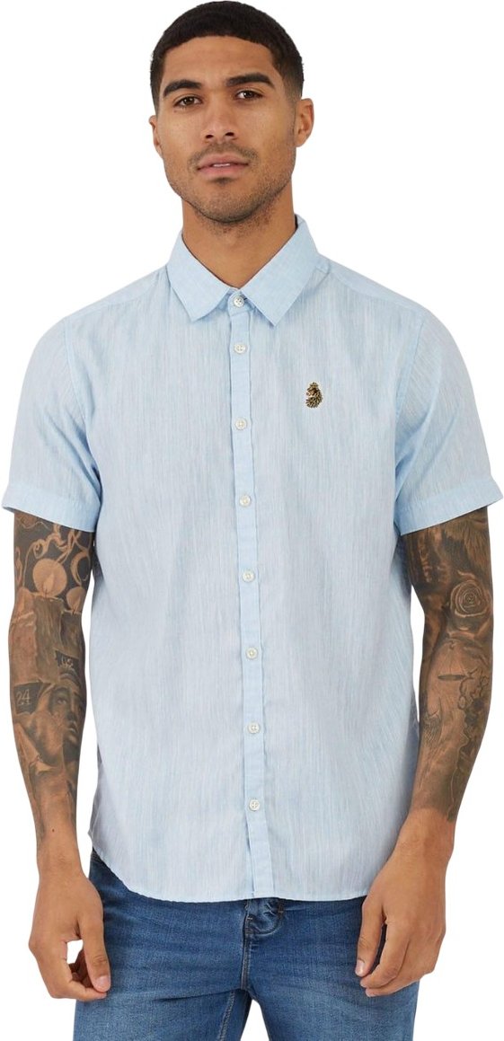 Luke 1977 - "Yoko" Hemd für Herren Leinen (Blau)