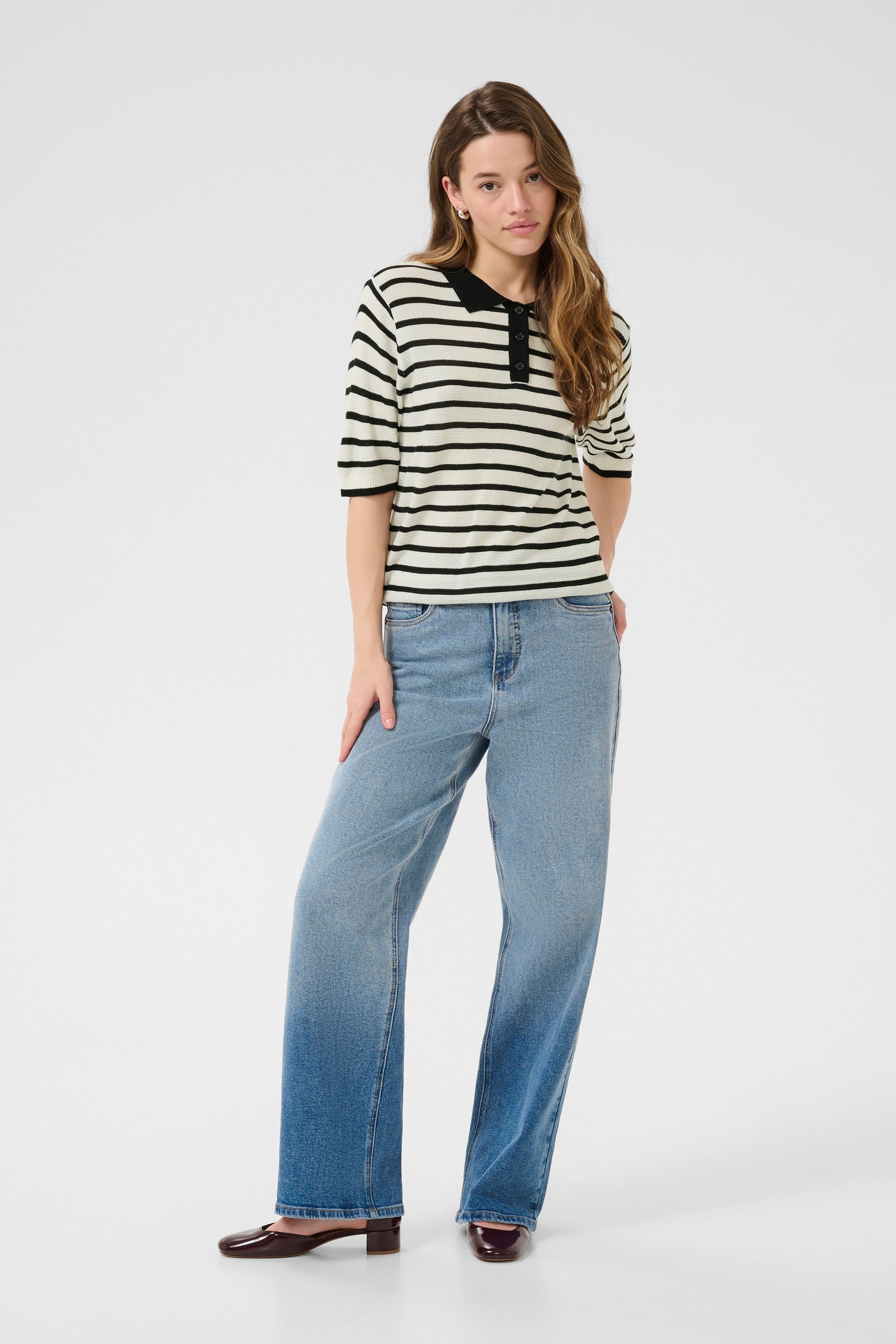 Thumbnail - Strickpullover KAamalia Loose fit black offwhite