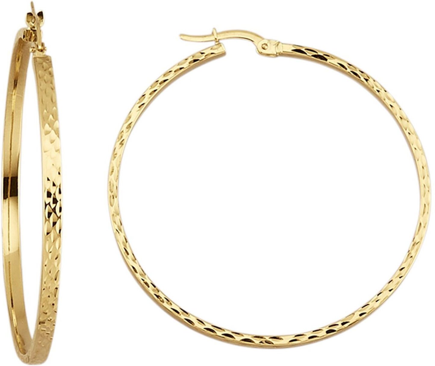 Fascination by Ellen K. Creolen 375/- Gelbgold diamantiert Ø 45mm