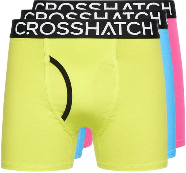Crosshatch - "Trioglow" Boxershorts für Herren(3er-Pack) (Schwarz)