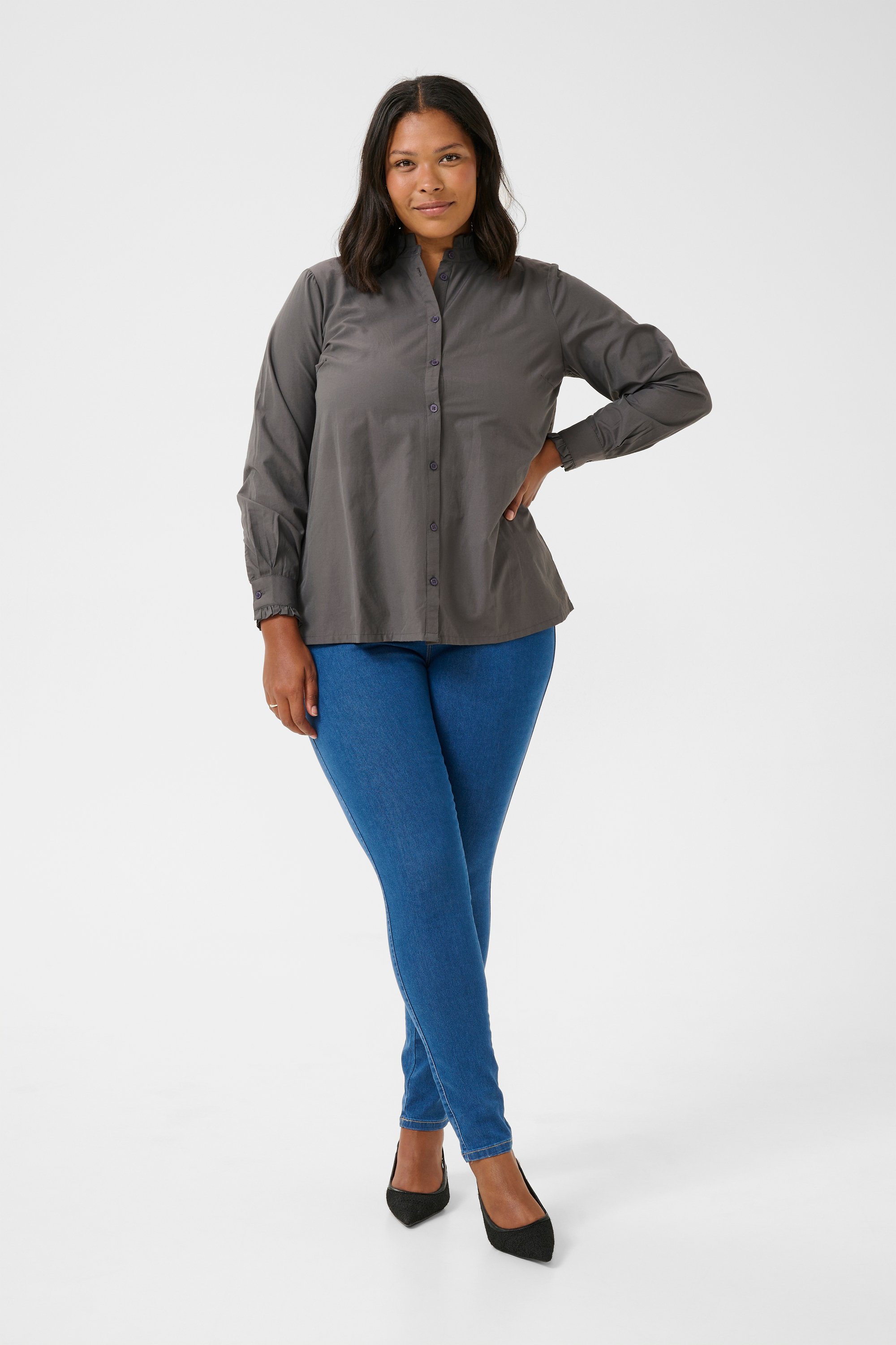 Langarm - Hemd Regular fit Black Oyster