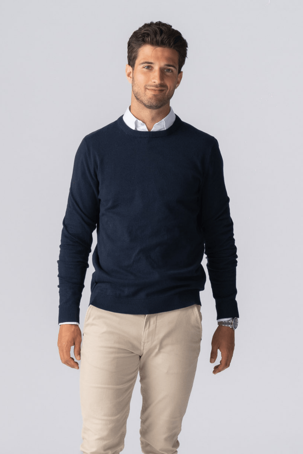 Pullover mit Rundhalsausschnitt – Marineblau