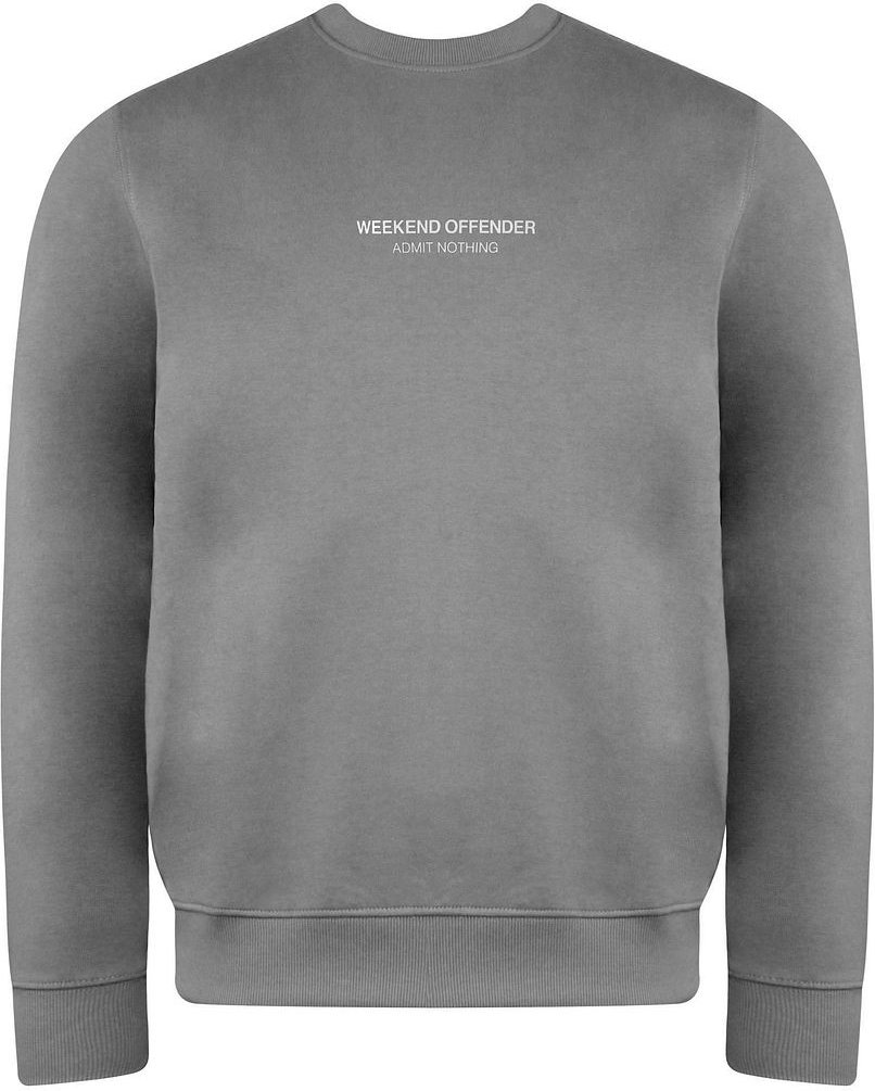 Wochenendtäter langhärme grauer weißer weißer Crew Neck Herren Pullover WOSSW540 MID GRAU/Weiß