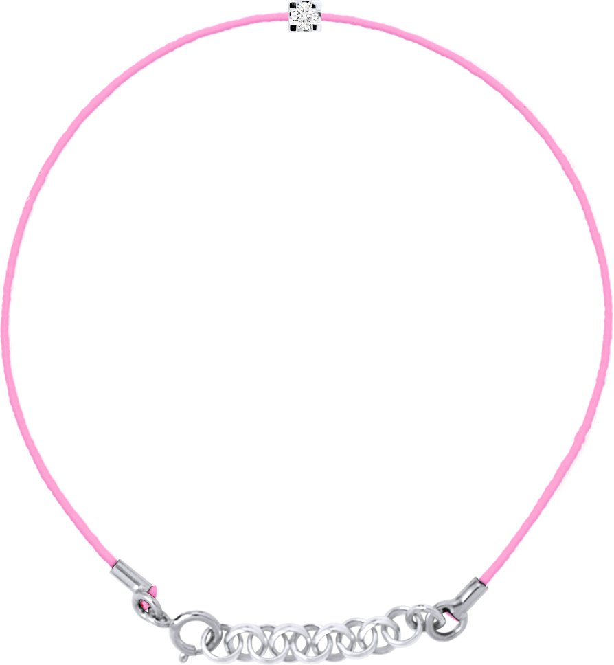 DIADEMA - Armband - Rosa Nylon - Echter Diamant