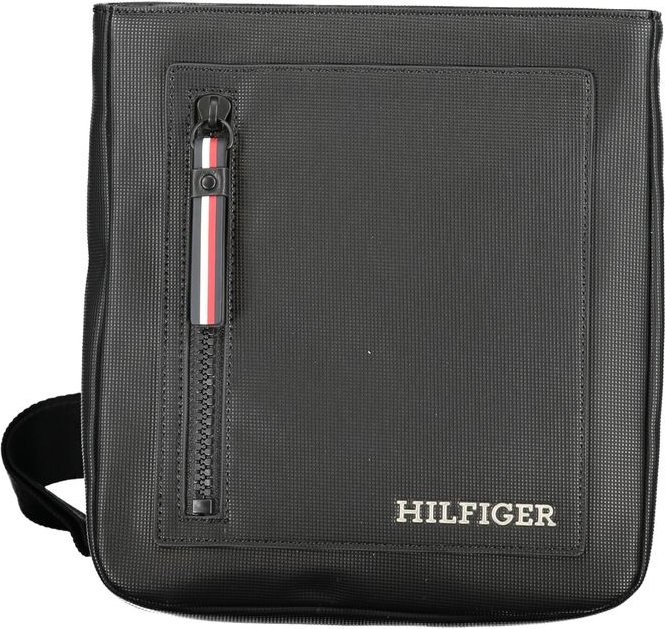 Tommy Hilfiger Schwarze Polyurethan Herren Umhängetasche