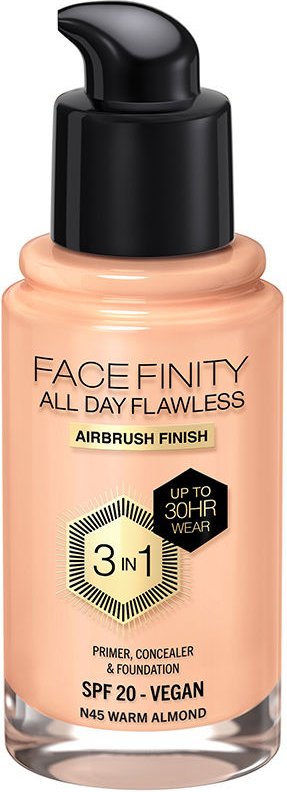 Thumbnail - Facefinity All Day Flawless 3 In 1 Foundation #n45-warme Mandel 30 ml