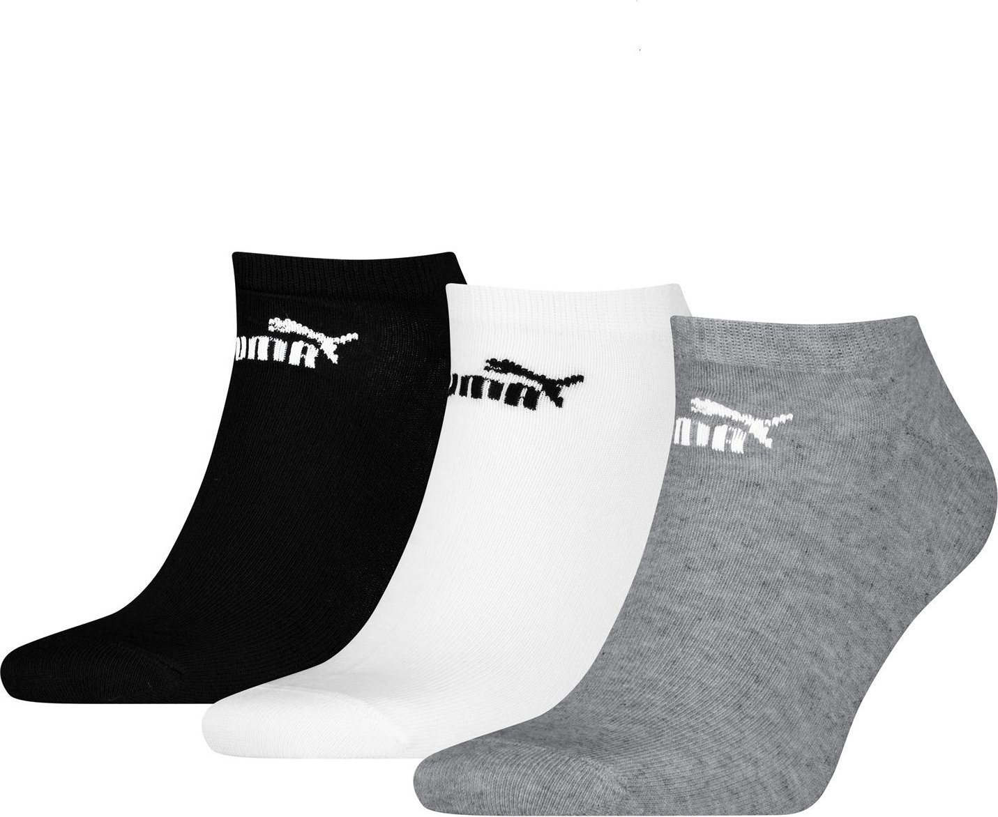 Puma - Sneaker-Socken für Herren/Damen Unisex(3er-Pack) (Schwarz/Weiß/Grau)