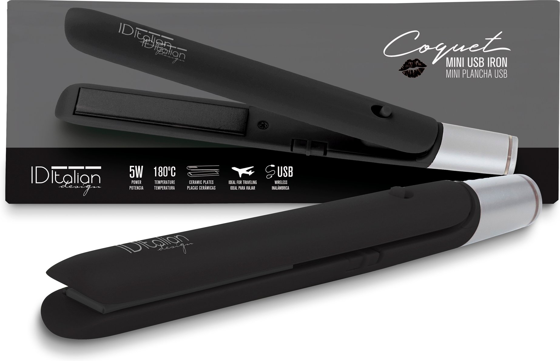 Mini-USB Coquete Schwarzer Haarglätter