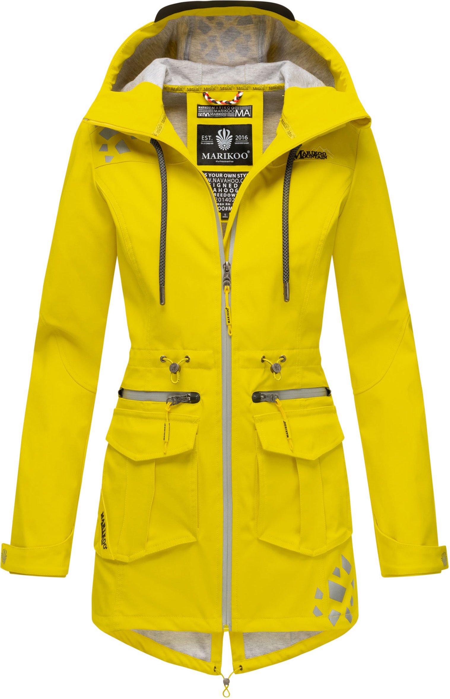 Thumbnail - Marikoo Damen Softshelljacke – Ulissaa mit Kapuze & Reflektoren