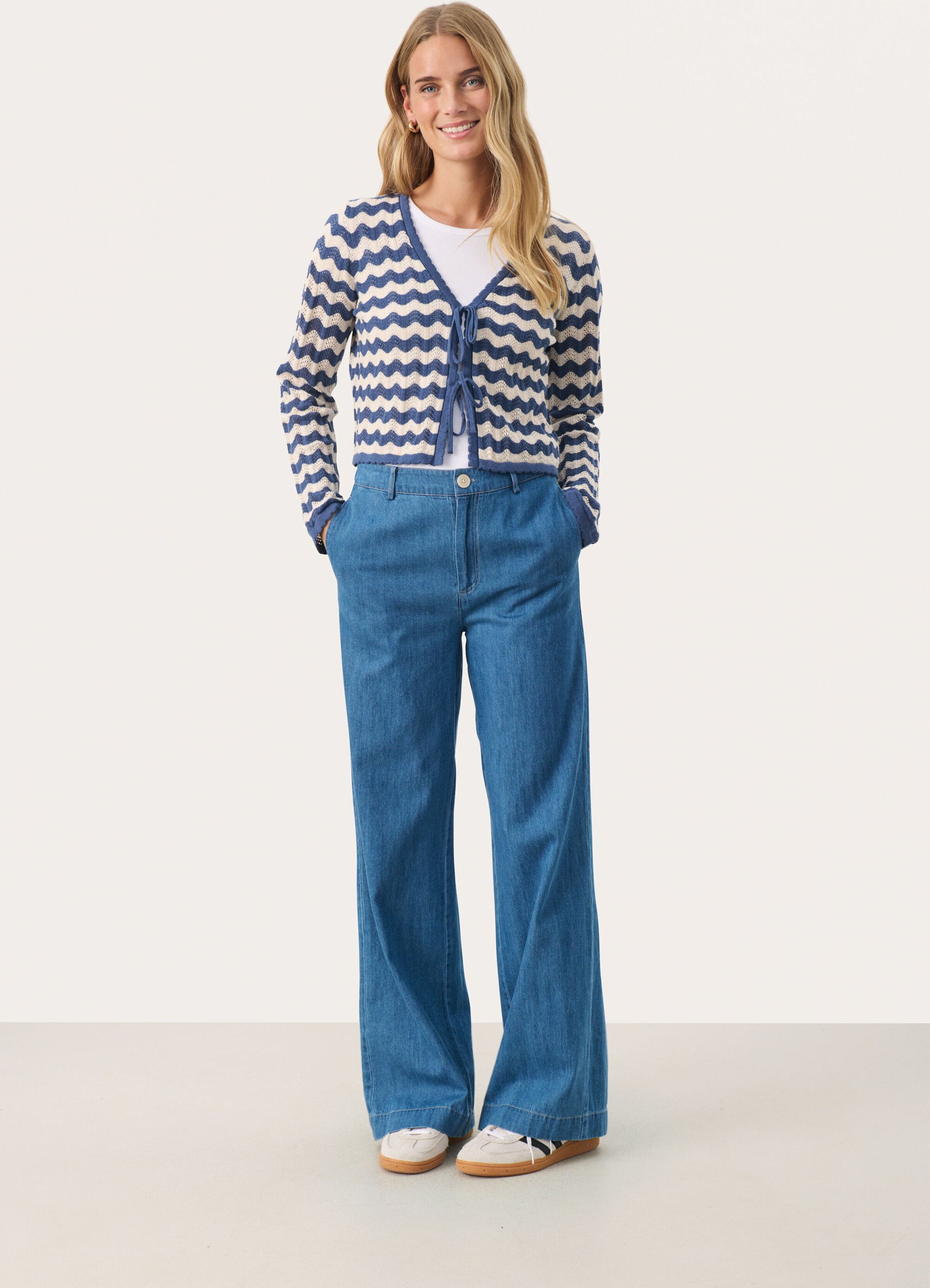 Thumbnail - Strickjacke Slim fit blue white