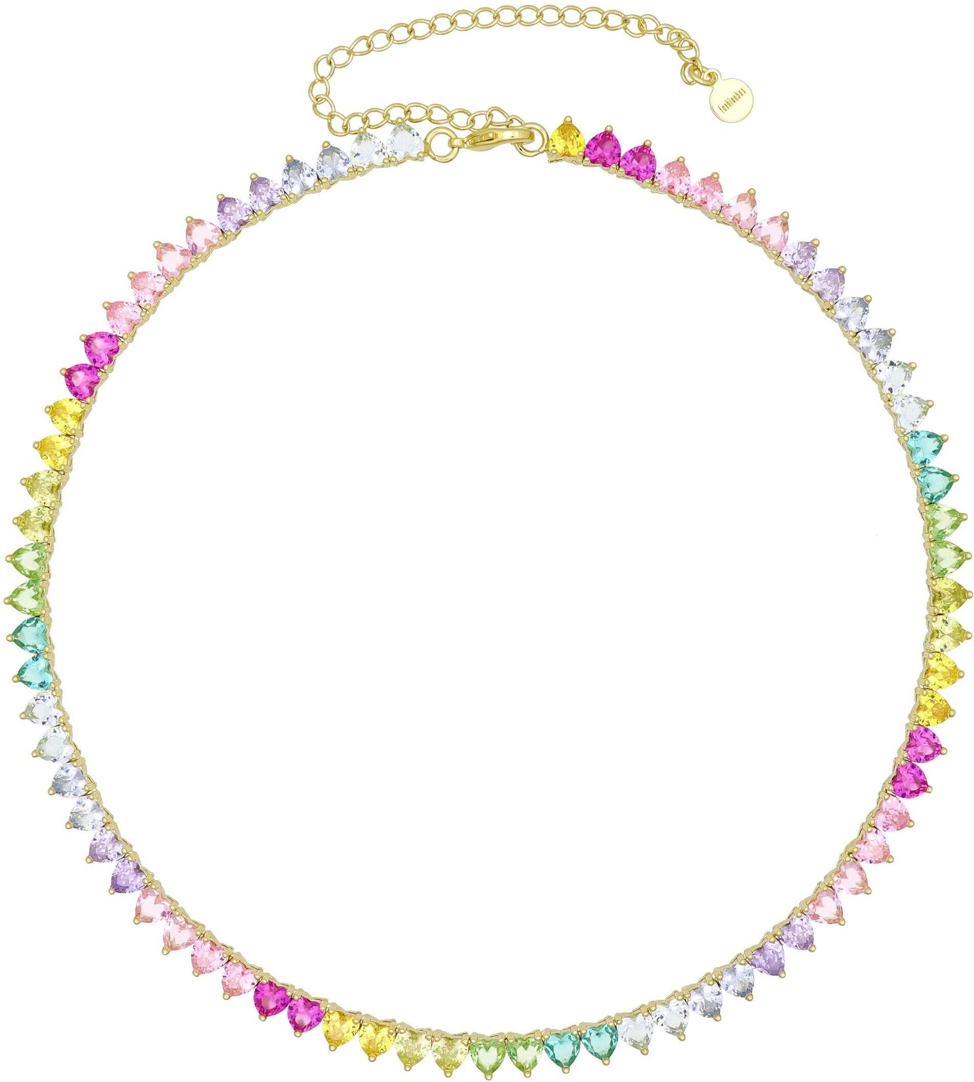 Fashionbox Collier vergoldet mit Zirkonia multicolor