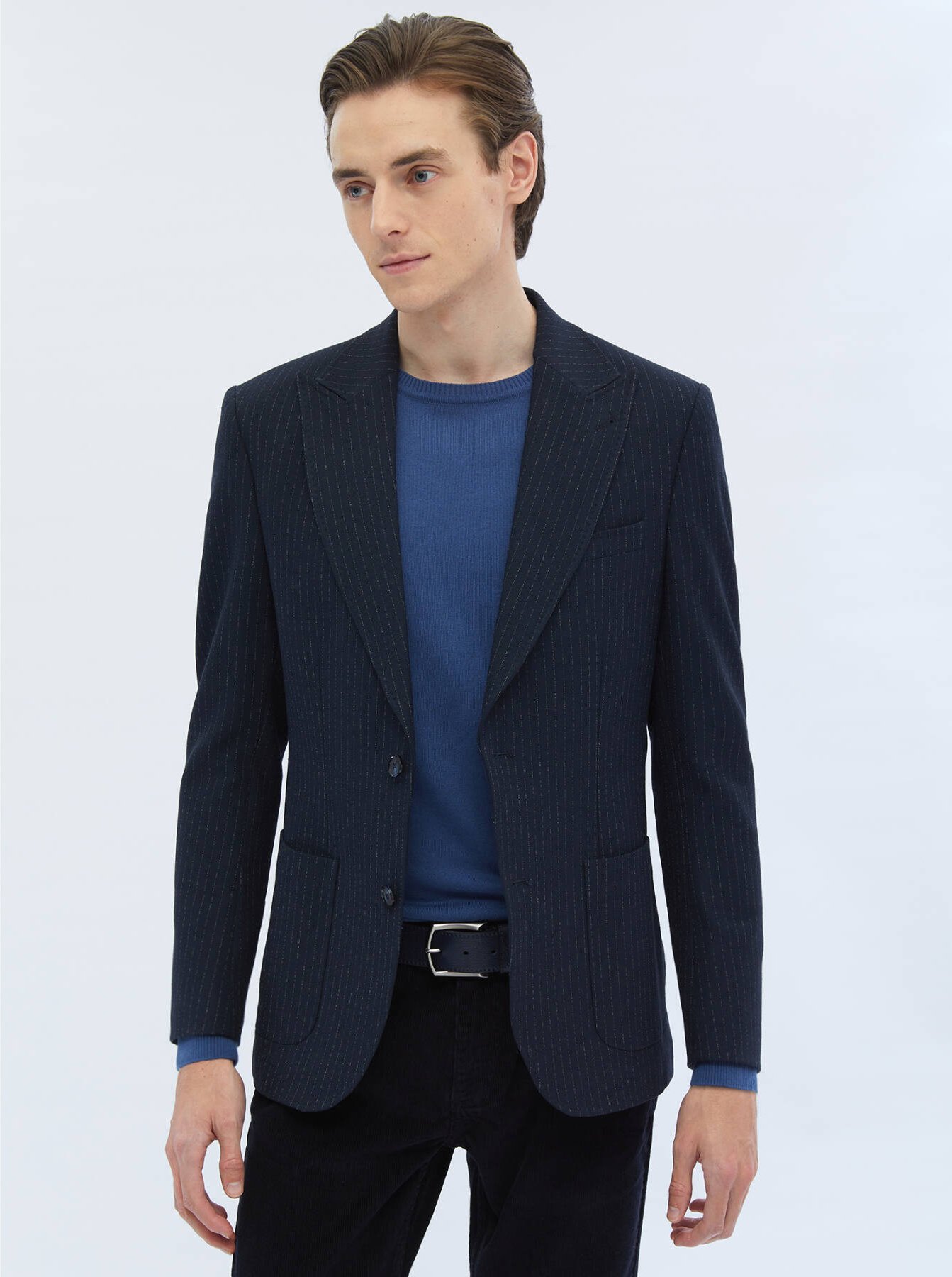 Gestreifte Comfort-Fit-Jacke