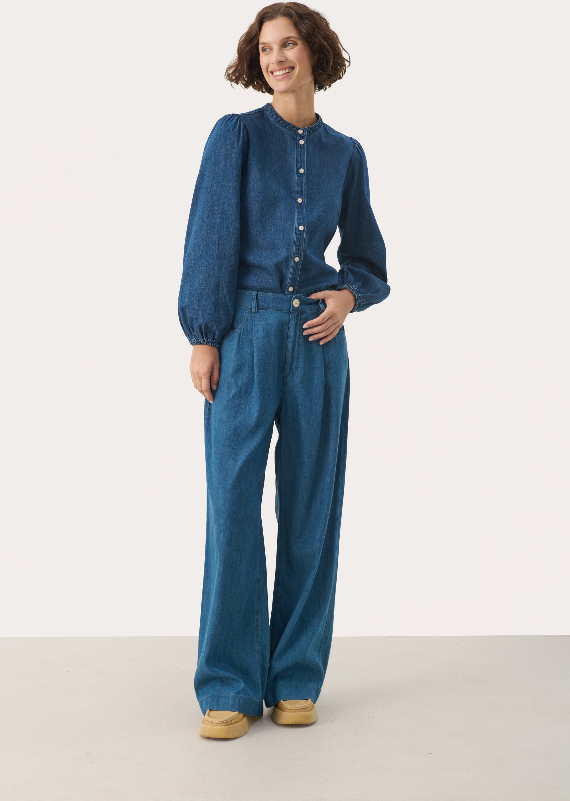 Thumbnail - Casual Hose Gerade Passform Medium Blue denim
