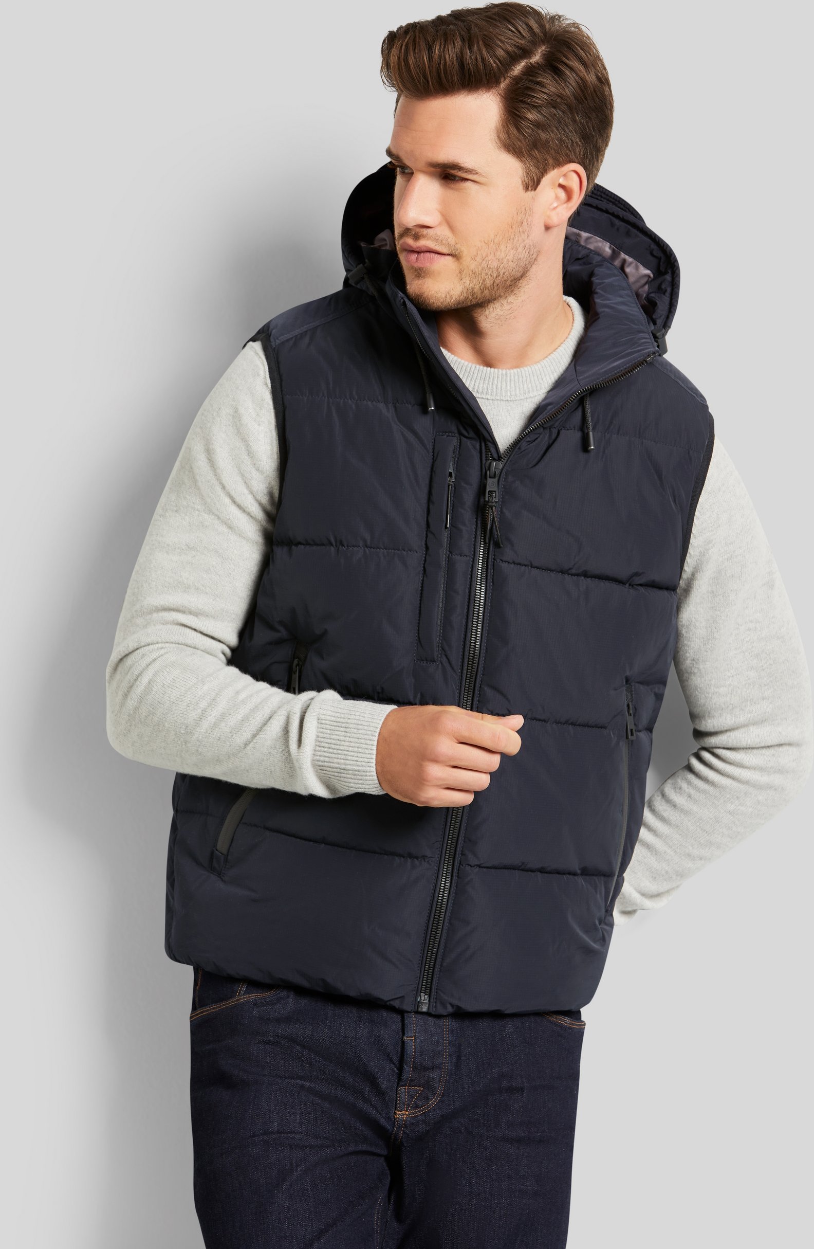 Bugatti Herren Weste mit abtrennbarer Kapuze