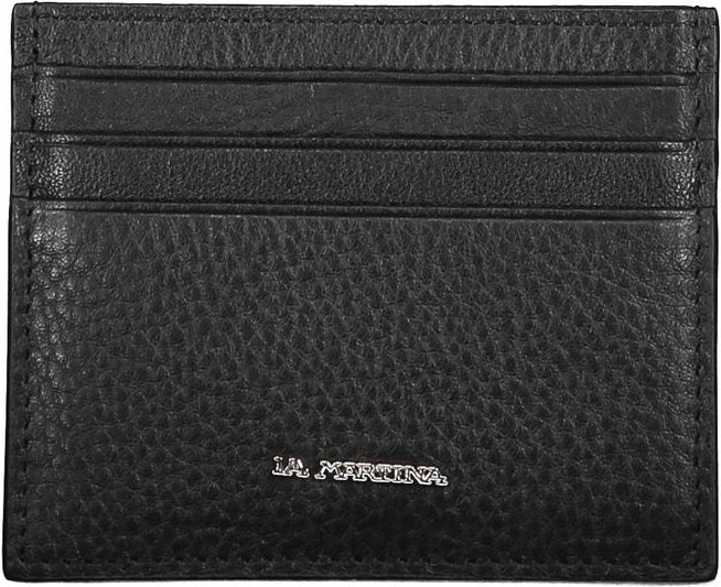 La Martina schwarze Lederbörse
