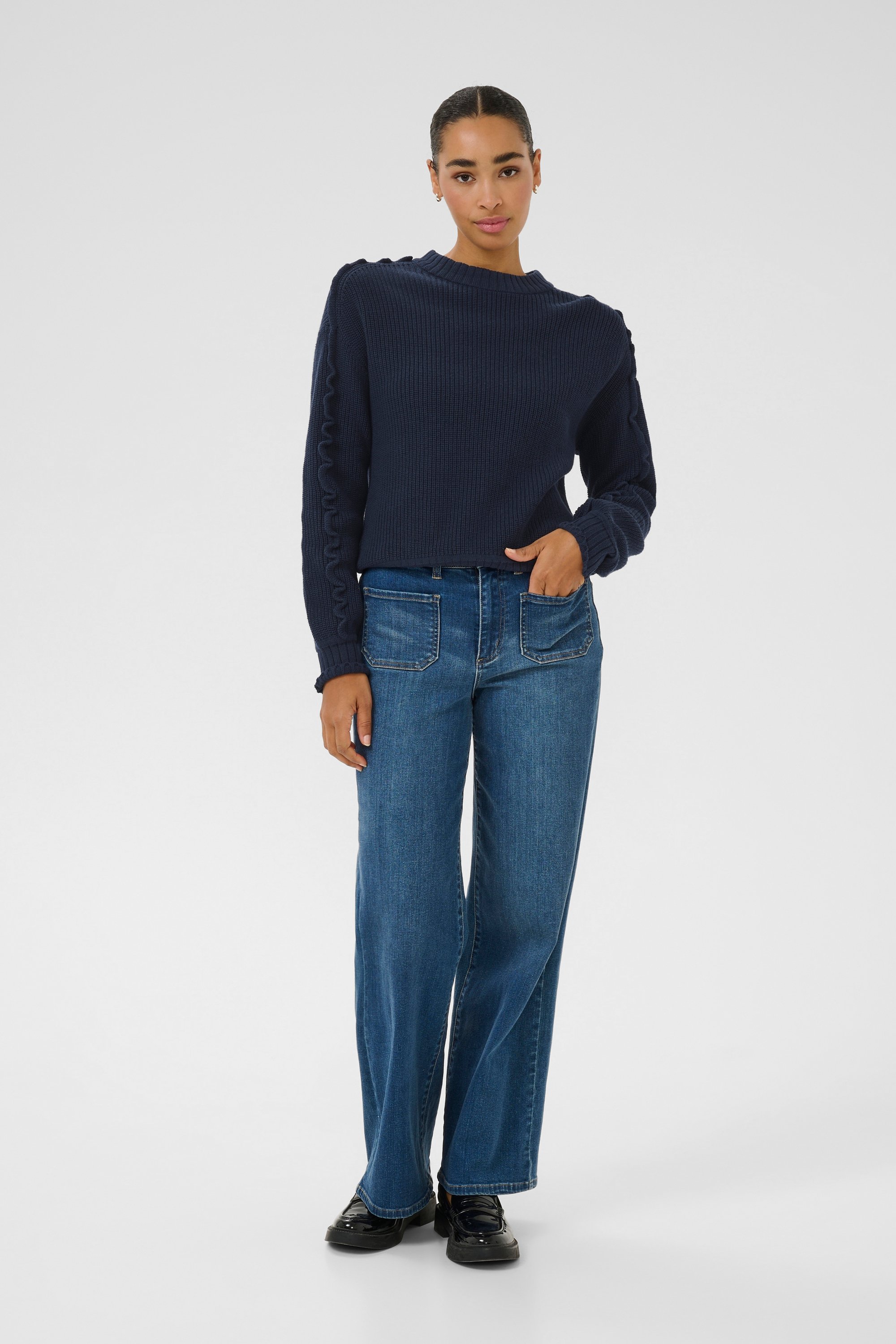 Thumbnail - Strickpullover Baggy fit dark blue