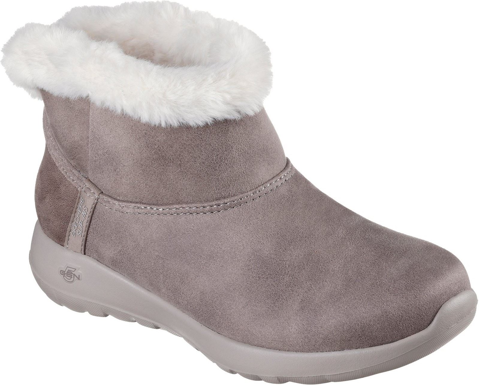 Skechers On-the-GO Joy Cozy Dream Damen Winter Stiefeletten aus dunklem Taupe aus Polyester