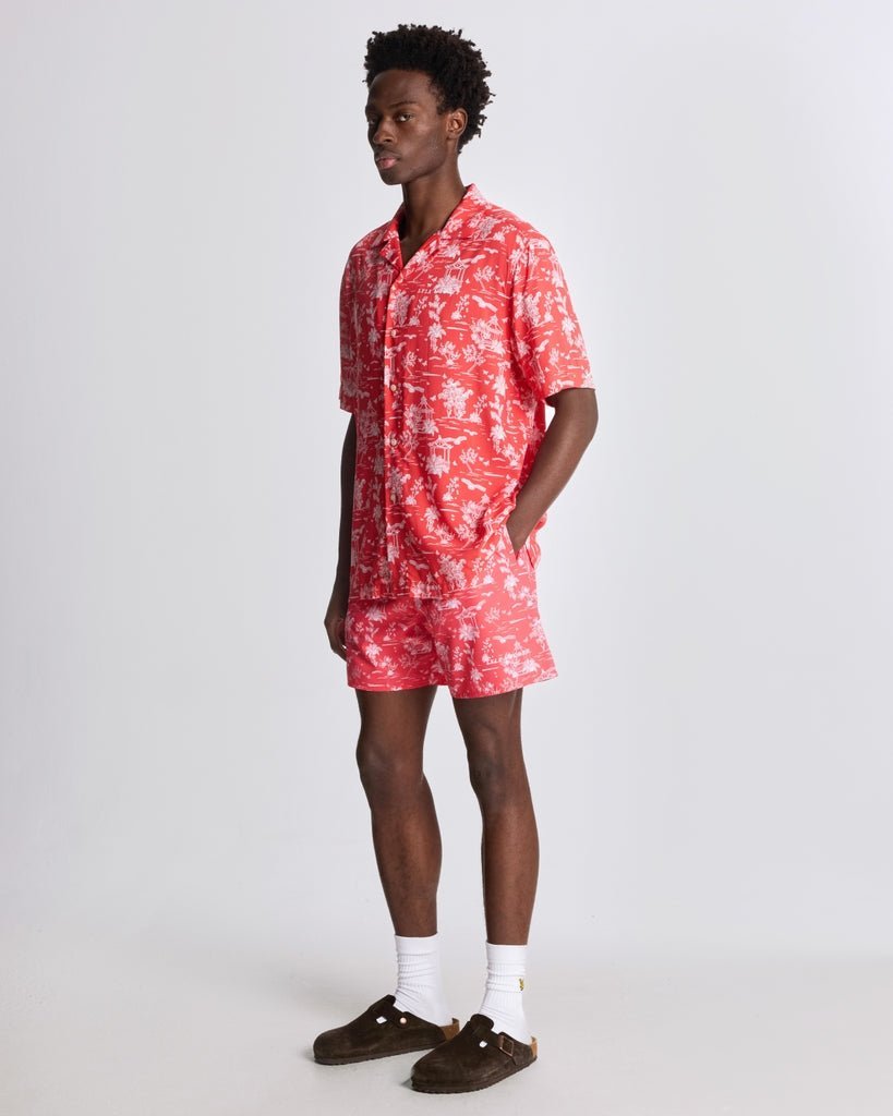 Thumbnail - Lyle & Scott Badeshorts mit Botanical Garden-Print – Rot