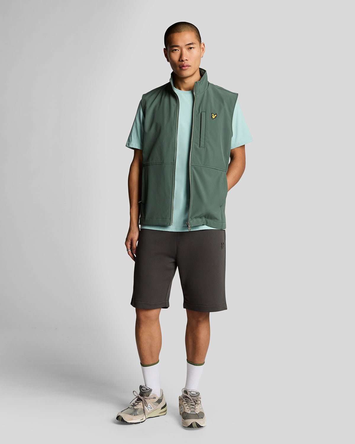 Lyle & Scott Sweatshorts aus superfeiner Baumwolle – Grau