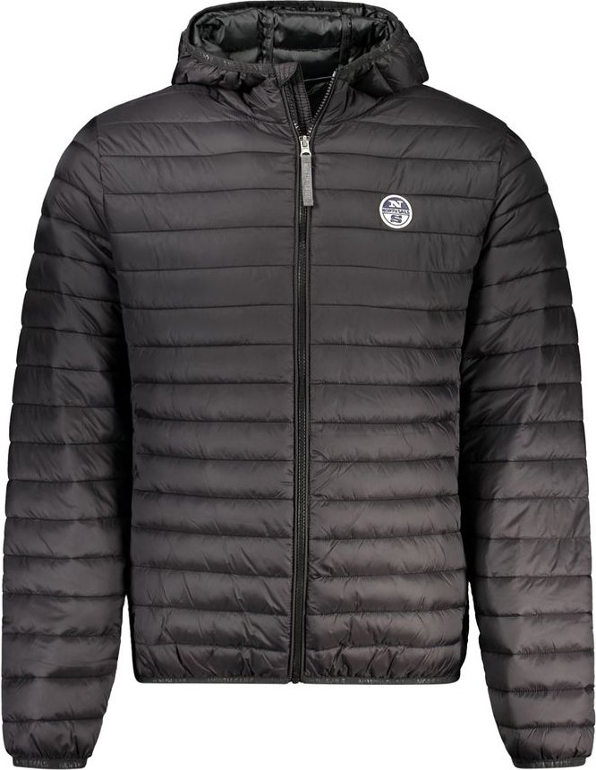 Gestepfte Kapuzenjacke Modell Schwarz