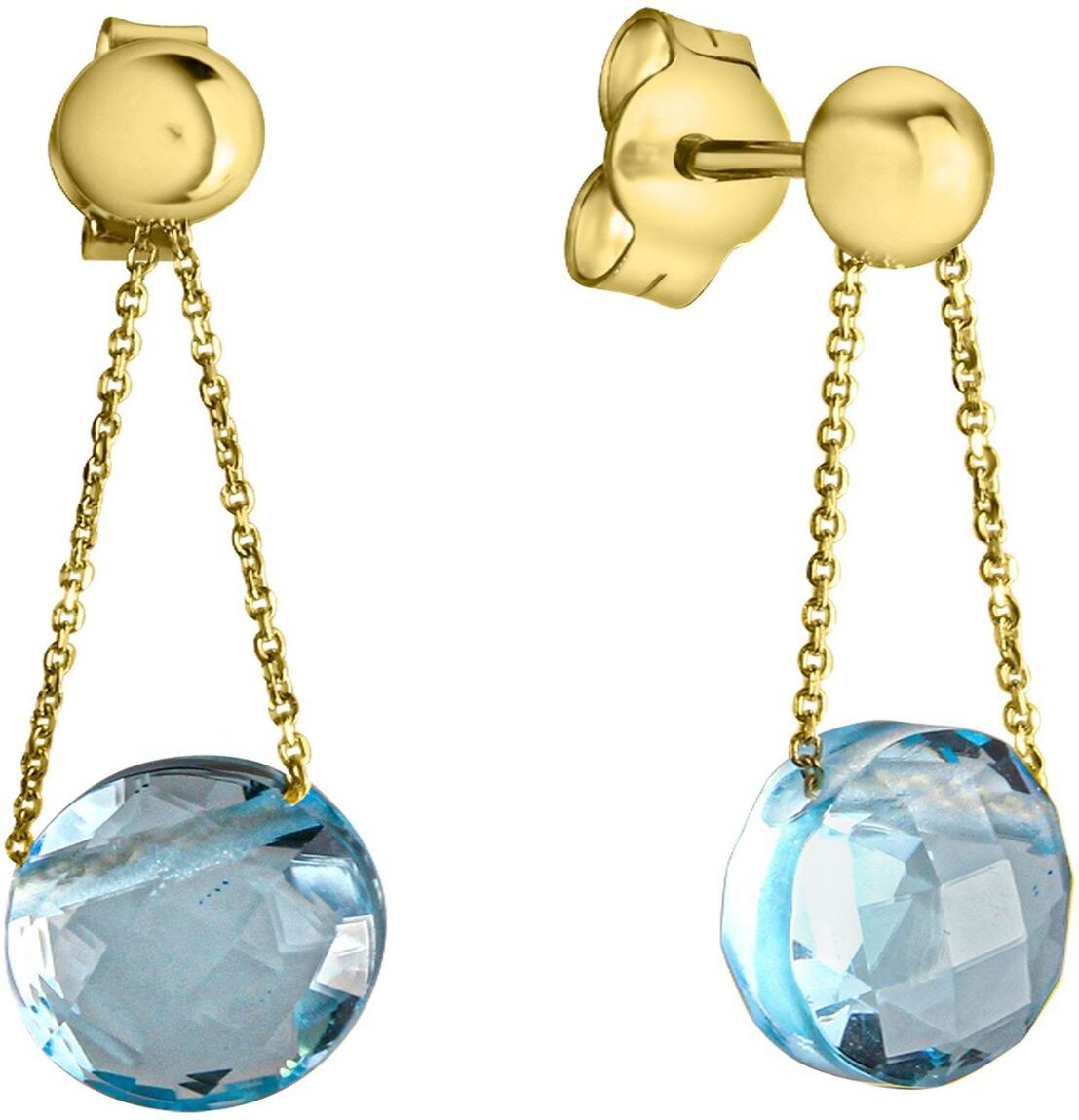 Celesta Gold Ohrring 375/- Gelbgold Blautopas (beh)