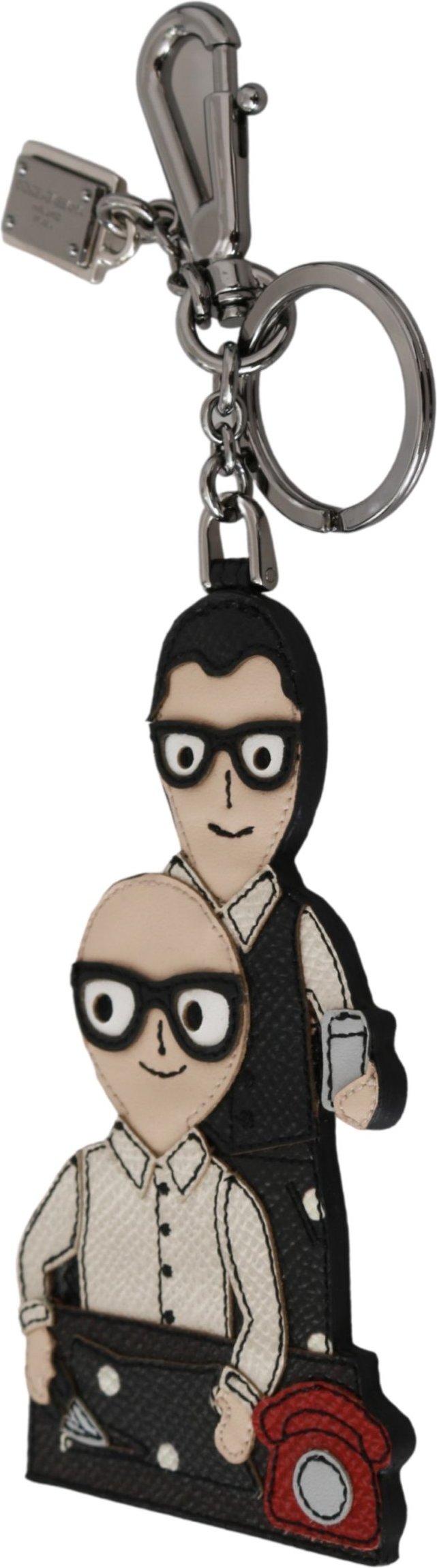 Dolce & Gabbana Leather Dominico Stefano #dgfamily Logo Badge's Keychain pour femmes