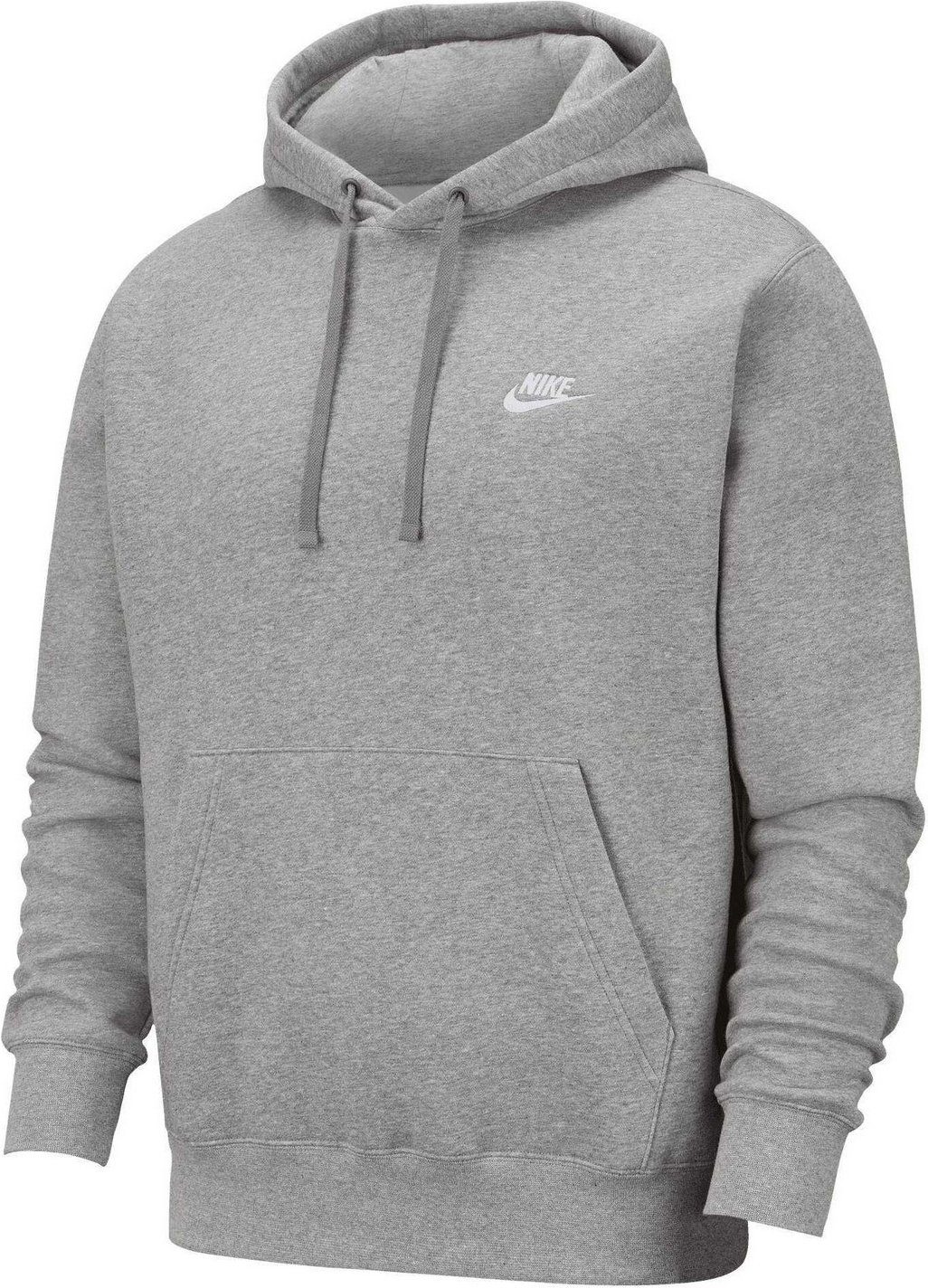 Nike - "Sportswear Club" Kapuzenpullover für Herren/Damen Unisex (Dunkelgrau/Mattiertes Silber/Weiß)