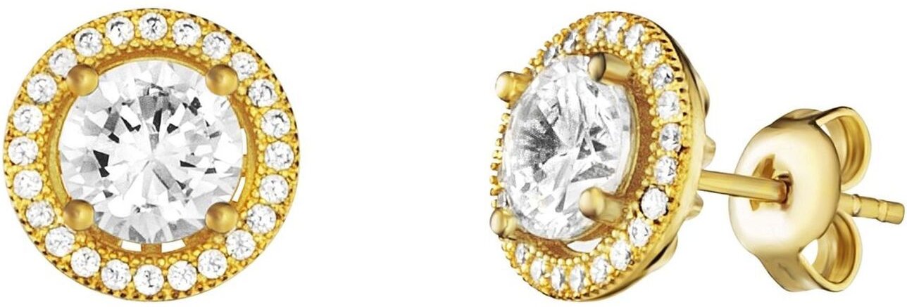Julie Julsen Ohrstecker 925 Silber vergoldet Zirkonia weiß