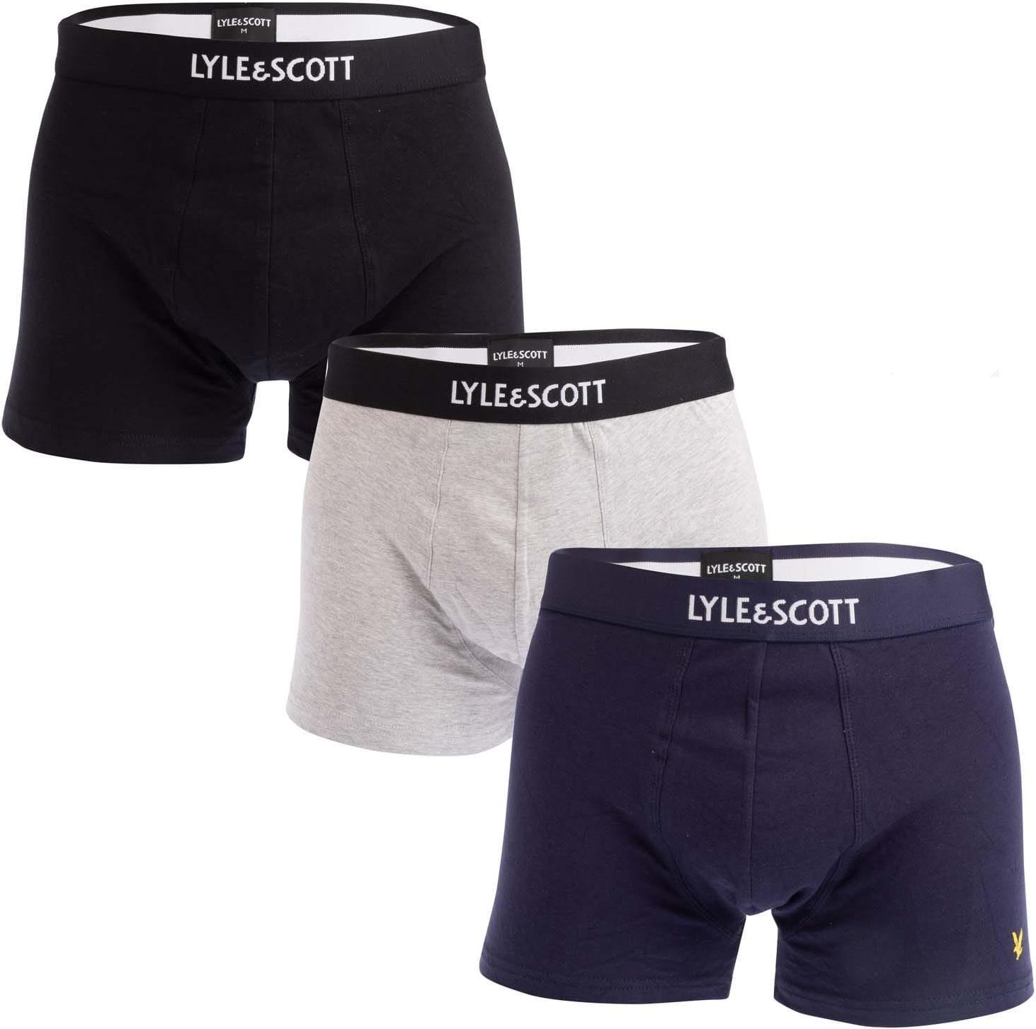 Lyle & Scott - "Devon" Boxershorts für Herren (3er-Pack) (Schwarz/Grau/Marine)